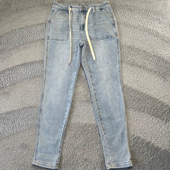 Judy Blue Pants - Judy Blue Light Wash Drawstring Jogger Stretch Jeans Womens 11 30 JB888691LT